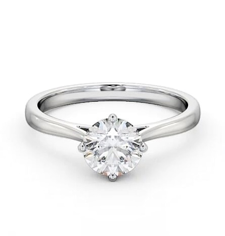 Round Diamond with Diamond Set Rail Engagement Ring 18K White Gold Solitaire ENRD122_WG_THUMB2 