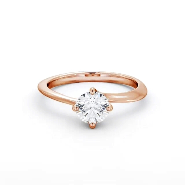 Round Diamond Engagement Ring 18K Rose Gold Solitaire - Maleny ENRD123_RG_HAND