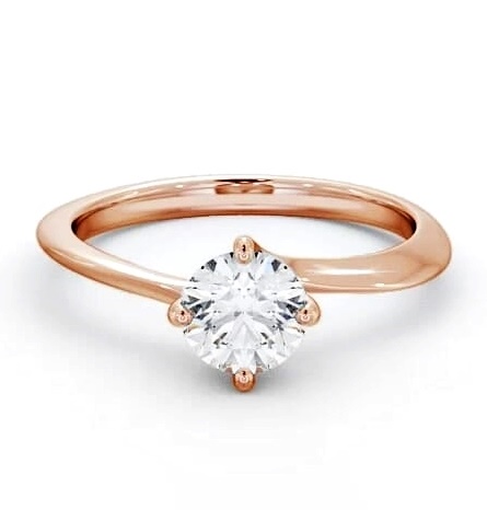 Round Diamond Sweeping Prongs Engagement Ring 18K Rose Gold Solitaire ENRD123_RG_THUMB1