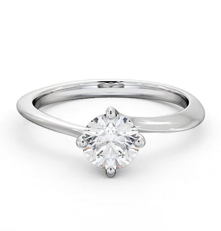 Round Diamond Sweeping Prongs Engagement Ring 9K White Gold Solitaire ENRD123_WG_THUMB1