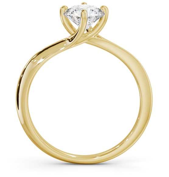 Round Diamond Sweeping Prongs Engagement Ring 18K Yellow Gold Solitaire ENRD123_YG_THUMB1