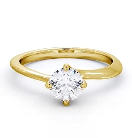 Round Diamond Sweeping Prongs Engagement Ring 9K Yellow Gold Solitaire ENRD123_YG_THUMB1