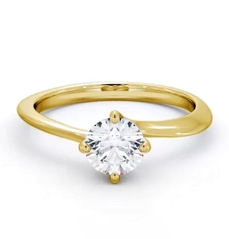 Round Diamond Sweeping Prongs Engagement Ring 9K Yellow Gold Solitaire ENRD123_YG_THUMB2 