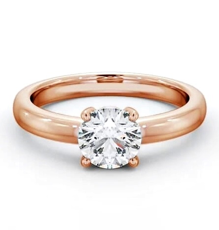 Round Diamond Low Setting Engagement Ring 18K Rose Gold Solitaire ENRD124_RG_THUMB1