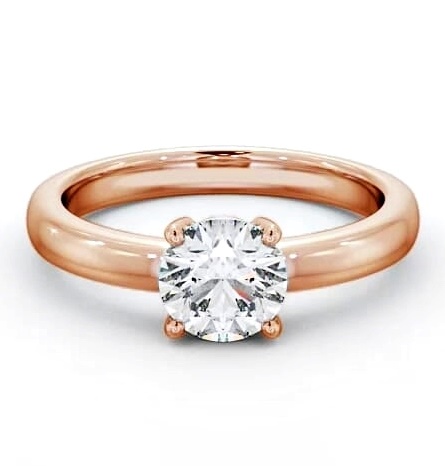 Round Diamond Low Setting Engagement Ring 18K Rose Gold Solitaire ENRD124_RG_THUMB2 