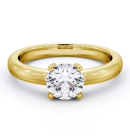 Round Diamond Low Setting Engagement Ring 18K Yellow Gold Solitaire ENRD124_YG_THUMB2 