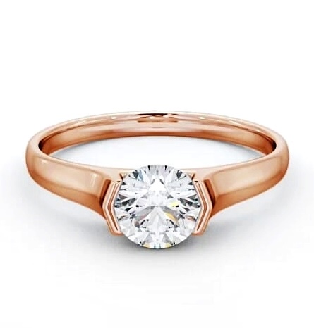 Round Diamond Tension Set Engagement Ring 9K Rose Gold Solitaire ENRD126_RG_THUMB1