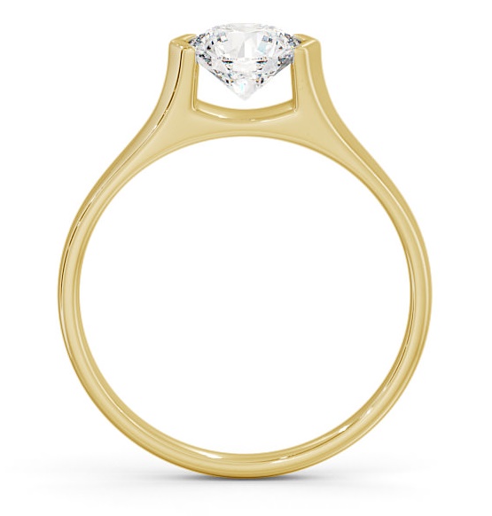 Round Diamond Tension Set Engagement Ring 18K Yellow Gold Solitaire ENRD126_YG_THUMB1