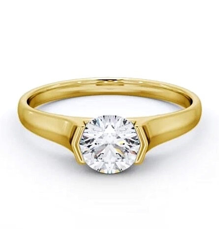 Round Diamond Tension Set Engagement Ring 18K Yellow Gold Solitaire ENRD126_YG_THUMB1
