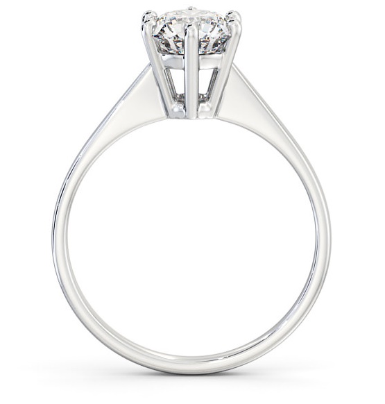 Round Diamond Petite Band Engagement Ring 18K White Gold Solitaire ENRD127_WG_THUMB1 