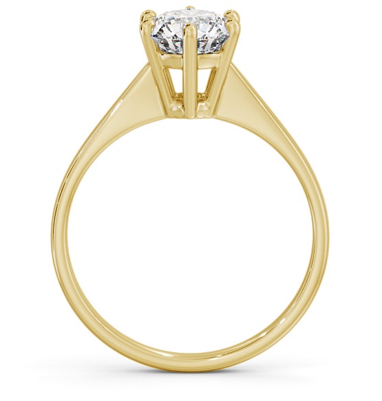 Round Diamond Petite Band Engagement Ring 18K Yellow Gold Solitaire ENRD127_YG_THUMB1 