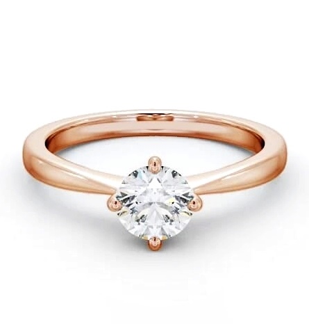 Round Diamond Rotated Head Engagement Ring 9K Rose Gold Solitaire ENRD128_RG_THUMB1