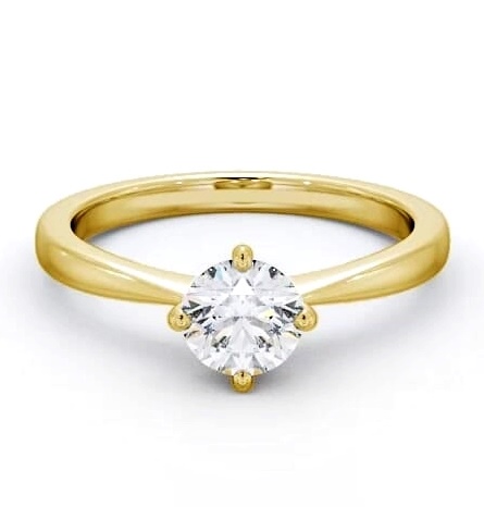 Round Diamond Rotated Head Engagement Ring 18K Yellow Gold Solitaire ENRD128_YG_THUMB1