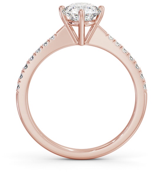 Round Diamond Rotated Head Engagement Ring 18K Rose Gold Solitaire with Channel Set Side Stones ENRD128S_RG_THUMB1