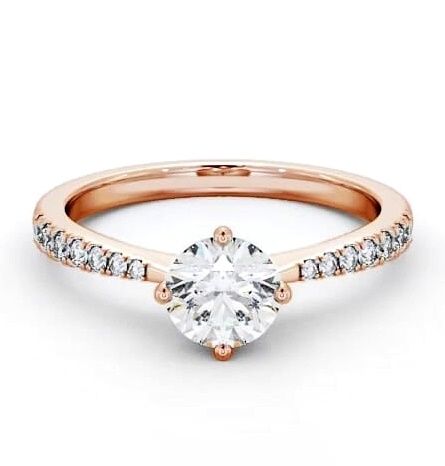 Round Diamond Rotated Head Engagement Ring 9K Rose Gold Solitaire ENRD128S_RG_THUMB1