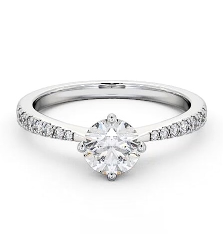 Round Diamond Rotated Head Engagement Ring 18K White Gold Solitaire ENRD128S_WG_THUMB2 