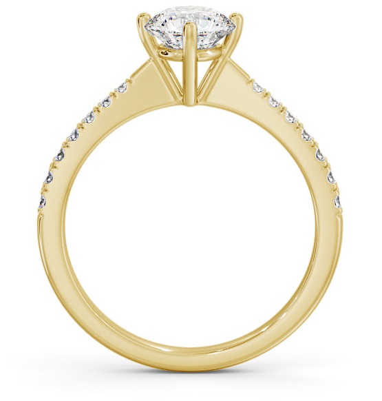 Round Diamond Rotated Head Engagement Ring 9K Yellow Gold Solitaire with Channel Set Side Stones ENRD128S_YG_THUMB1