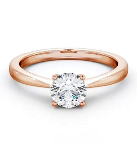 Round Diamond Classic 4 Prong Engagement Ring 9K Rose Gold Solitaire ENRD129_RG_THUMB2 