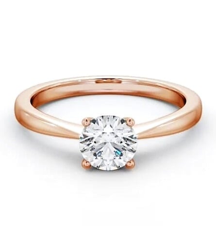 Round Diamond Classic 4 Prong Engagement Ring 18K Rose Gold Solitaire ENRD129_RG_THUMB2 