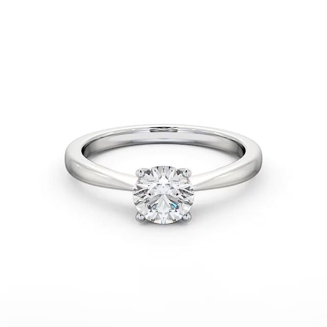 Round Diamond Engagement Ring 18K White Gold Solitaire - Soliana ENRD129_WG_HAND