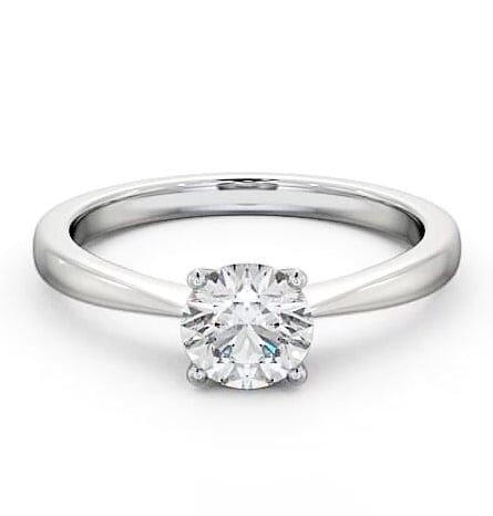 Round Diamond Classic 4 Prong Engagement Ring Platinum Solitaire ENRD129_WG_THUMB2 