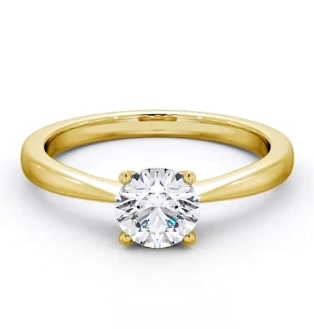 Round Diamond Classic 4 Prong Ring 18K Yellow Gold Solitaire ENRD129_YG_THUMB1