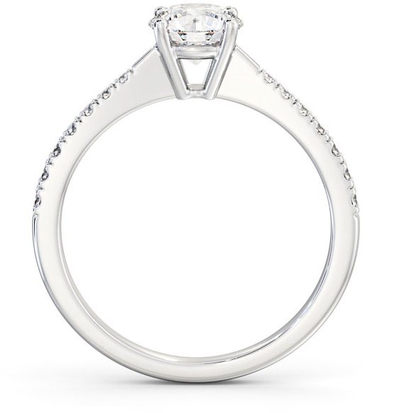 Round Diamond Tapered Band Engagement Ring 18K White Gold Solitaire ENRD129S_WG_THUMB1 