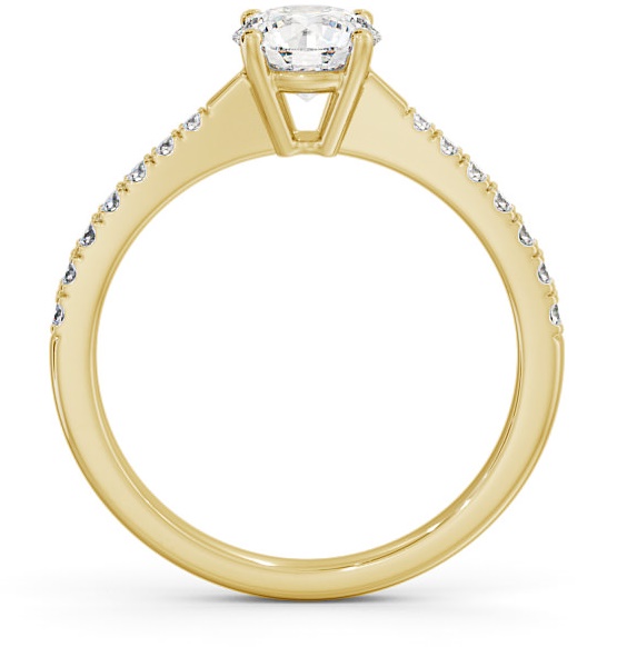Round Diamond Tapered Band Engagement Ring 18K Yellow Gold Solitaire ENRD129S_YG_THUMB1 