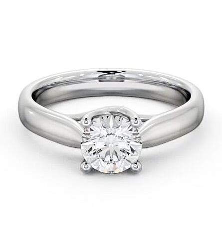 Round Diamond Wide Band Engagement Ring 18K White Gold Solitaire ENRD12_WG_THUMB1