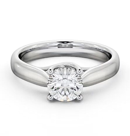 Round Diamond Wide Band Engagement Ring 18K White Gold Solitaire ENRD12_WG_THUMB2 