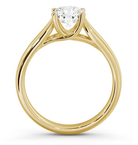 Round Diamond Wide Band Engagement Ring 9K Yellow Gold Solitaire ENRD12_YG_THUMB1
