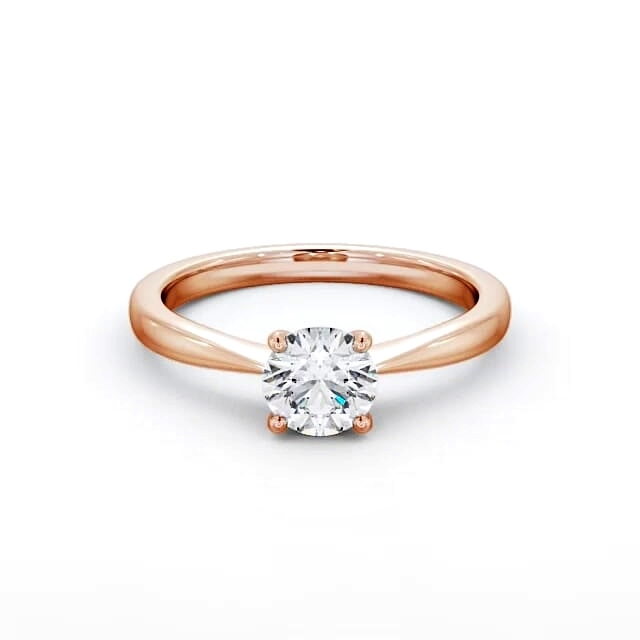 Round Diamond Engagement Ring 18K Rose Gold Solitaire - Audrina ENRD130_RG_HAND