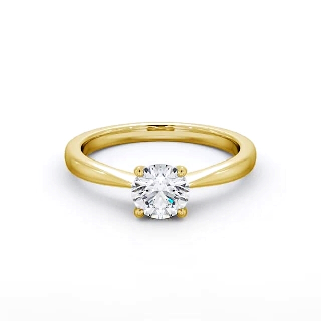 Round Diamond Engagement Ring 18K Yellow Gold Solitaire - Audrina ENRD130_YG_HAND