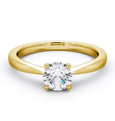 Round Diamond Traditional 4 Prong Ring 18K Yellow Gold Solitaire ENRD130_YG_THUMB1