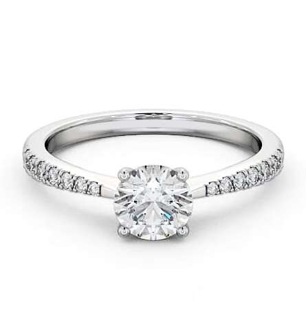 Round Diamond Tapered Band Engagement Ring Palladium Solitaire ENRD130S_WG_THUMB1