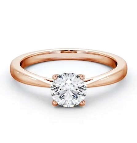 Round Diamond Classic 4 Prong Engagement Ring 9K Rose Gold Solitaire ENRD131_RG_THUMB2 