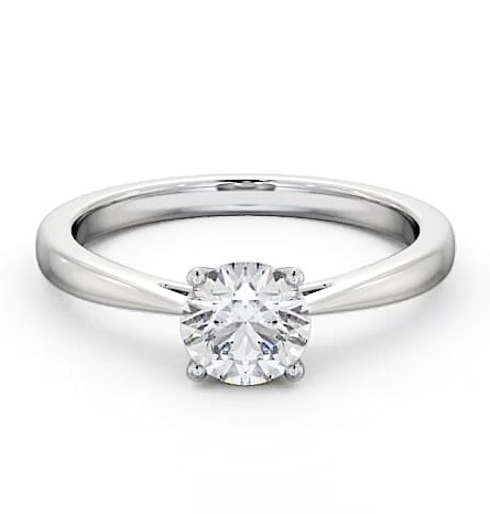 Round Diamond Classic 4 Prong Engagement Ring 18K White Gold Solitaire ENRD131_WG_THUMB2 