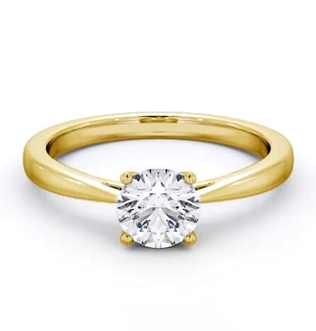 Round Diamond Classic 4 Prong Ring 18K Yellow Gold Solitaire ENRD131_YG_THUMB1