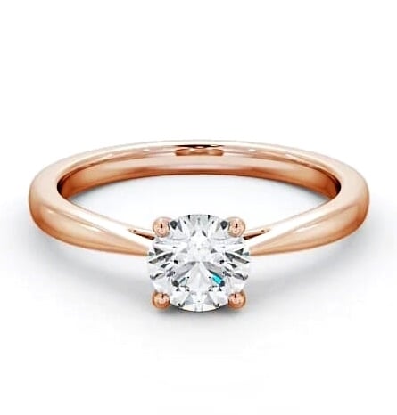 Round Diamond Classic Style Engagement Ring 9K Rose Gold Solitaire ENRD132_RG_THUMB2 