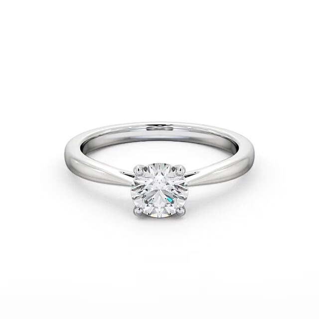 Round Diamond Engagement Ring 18K White Gold Solitaire - Kyler ENRD132_WG_HAND