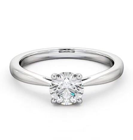 Round Diamond Classic Style Engagement Ring 9K White Gold Solitaire ENRD132_WG_THUMB2 