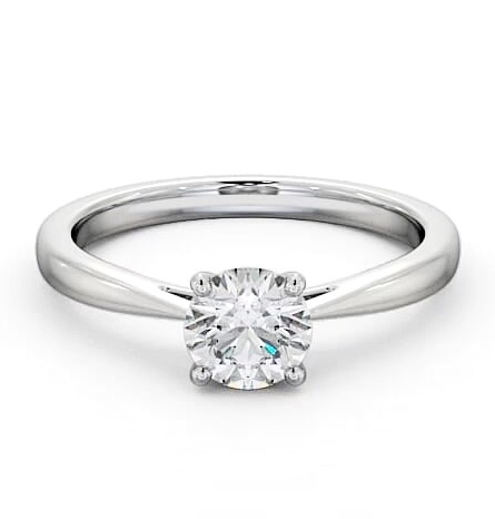 Round Diamond Classic Style Engagement Ring 18K White Gold Solitaire ENRD132_WG_THUMB2 