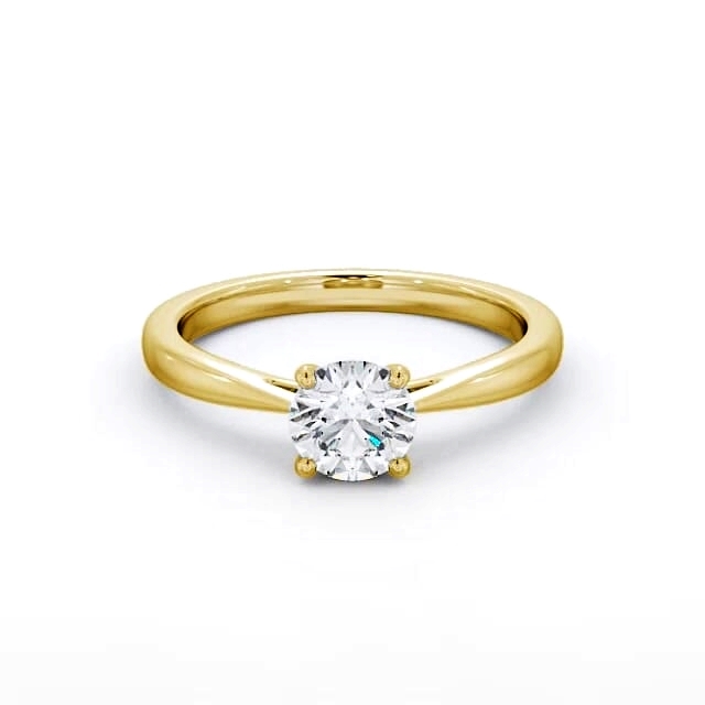 Round Diamond Engagement Ring 18K Yellow Gold Solitaire - Kyler ENRD132_YG_HAND