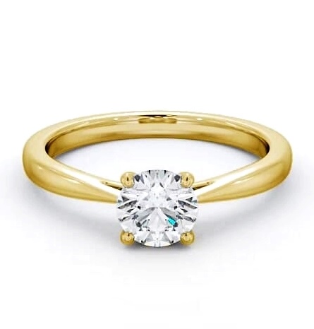 Round Diamond Classic Style Engagement Ring 18K Yellow Gold Solitaire ENRD132_YG_THUMB2 