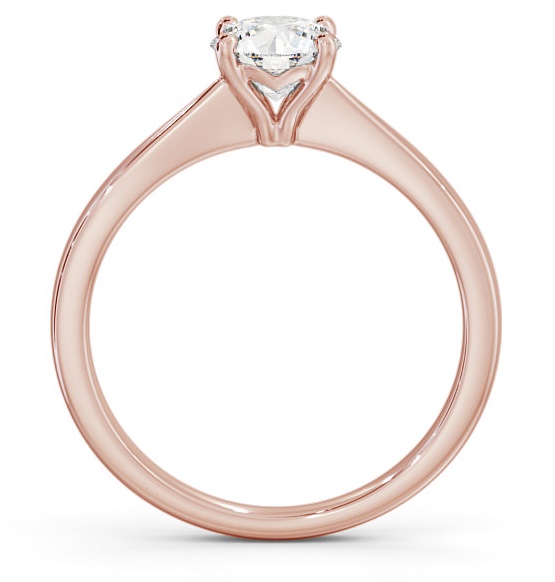 Round Diamond Classic Style Engagement Ring 18K Rose Gold Solitaire ENRD134_RG_THUMB1 