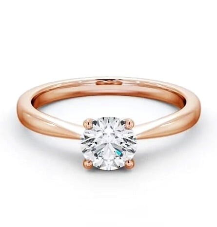Round Diamond Classic Style Engagement Ring 18K Rose Gold Solitaire ENRD134_RG_THUMB2 
