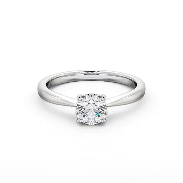 Round Diamond Engagement Ring Palladium Solitaire - Francesca ENRD134_WG_HAND