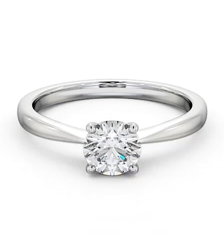 Round Diamond Classic Style Engagement Ring 18K White Gold Solitaire ENRD134_WG_THUMB1