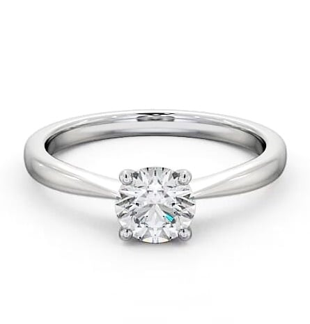 Round Diamond Classic Style Engagement Ring 9K White Gold Solitaire ENRD134_WG_THUMB2 