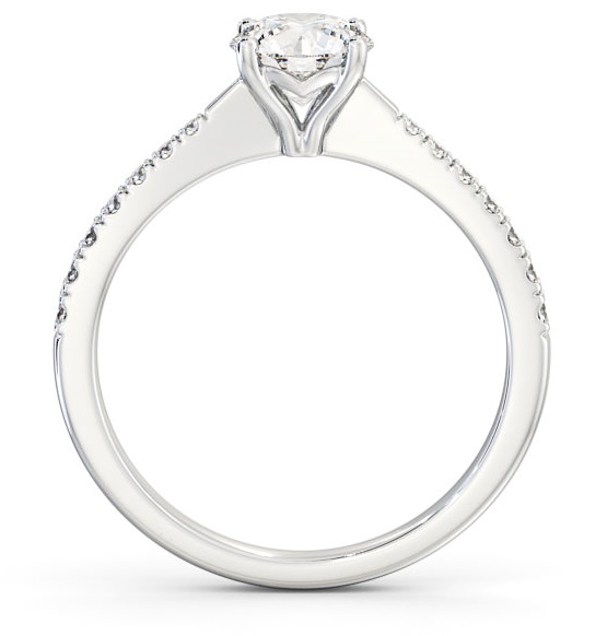 Round Diamond Tapered Band Engagement Ring 18K White Gold Solitaire ENRD134S_WG_THUMB1 